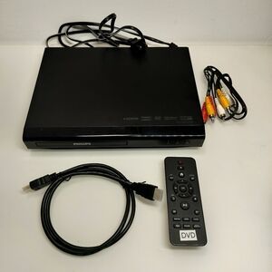 Philips Black DVD Player with Remote and Cables